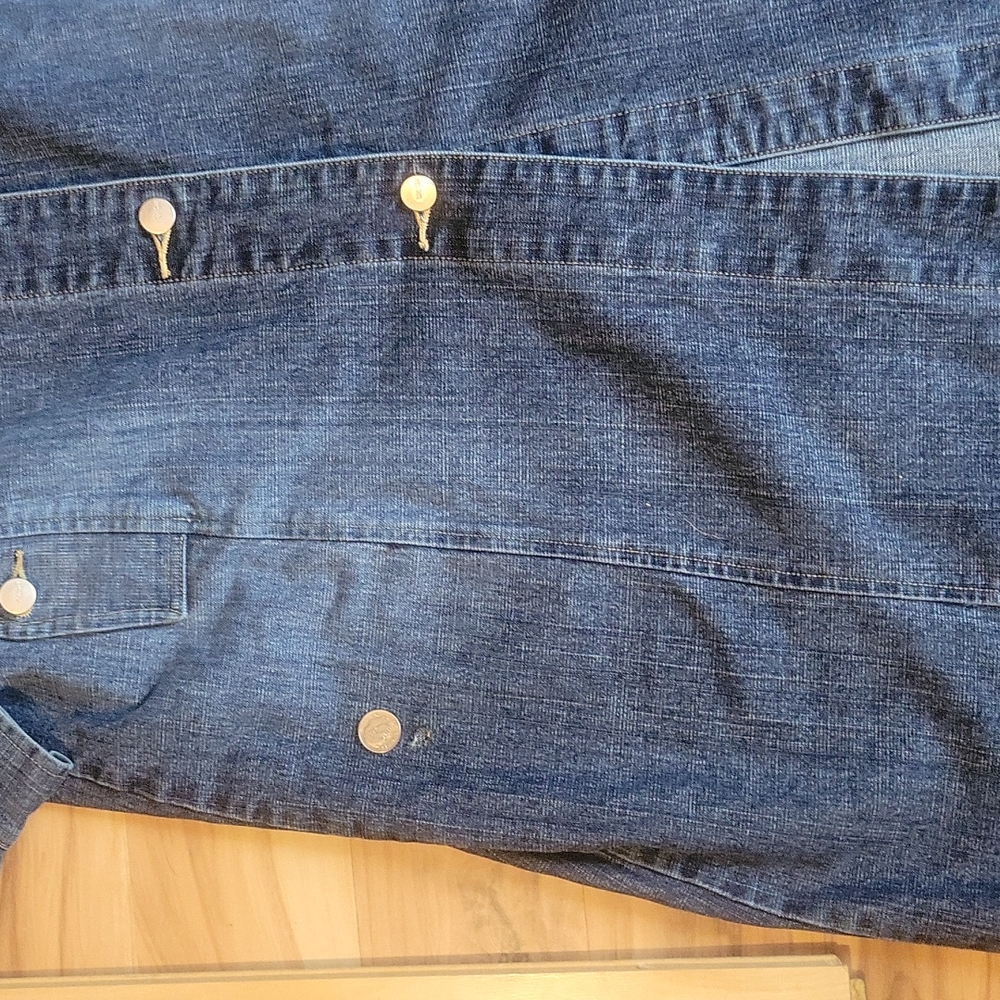 Vintage Y2K Denim Duster Jean Long Coat S - Picture 5 of 14